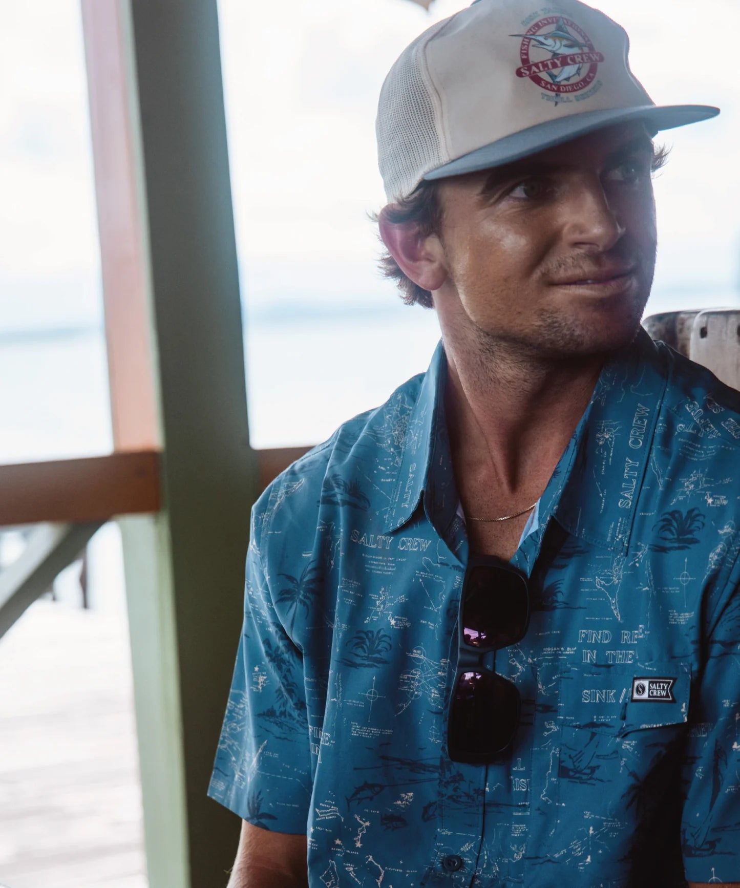 Salty Crew Seafarer S/S Tech Woven - Slate