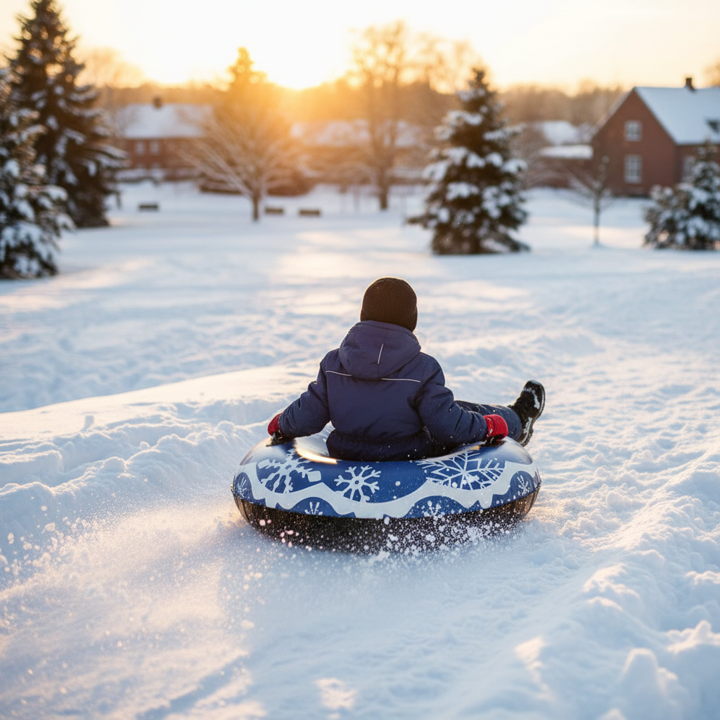 Oppblåsbar snørør 100 cm - Blå med mønster