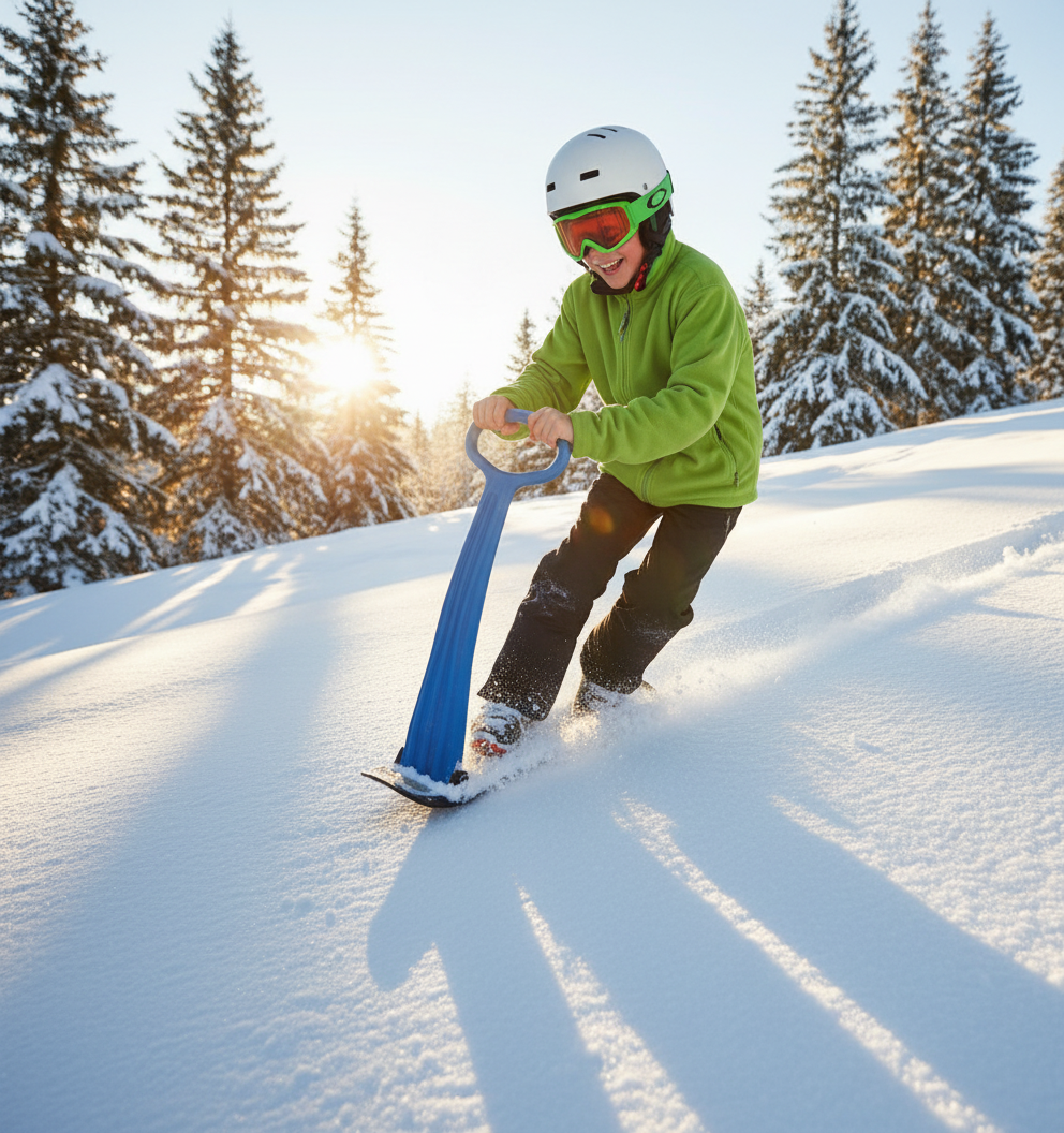 Snowboard-kjelke med håndtak – Blå
