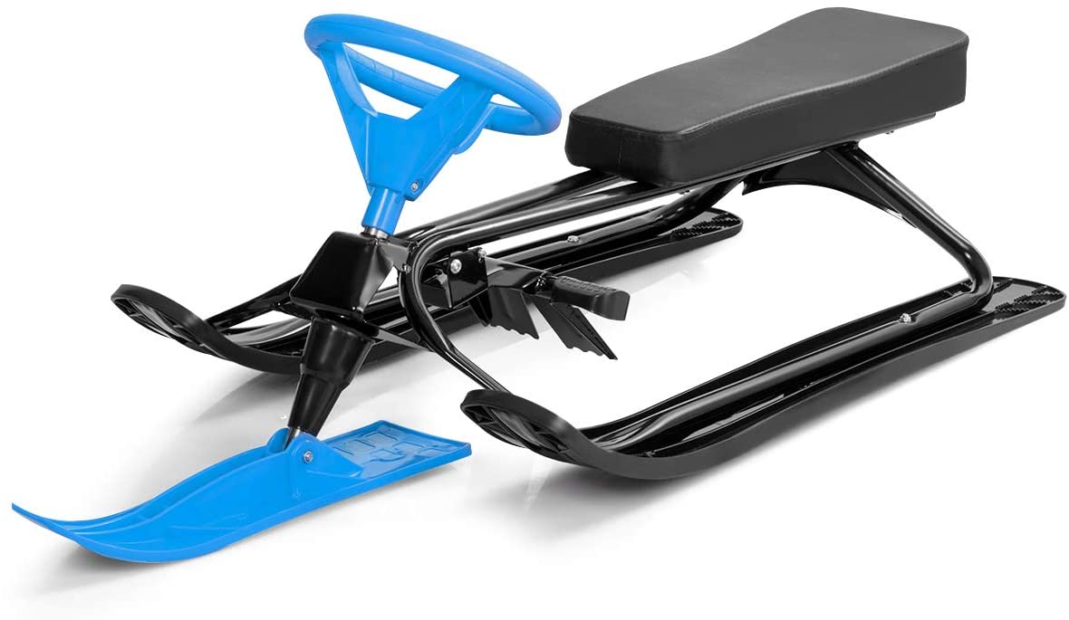 Snowracer-slede med ratt - Blå