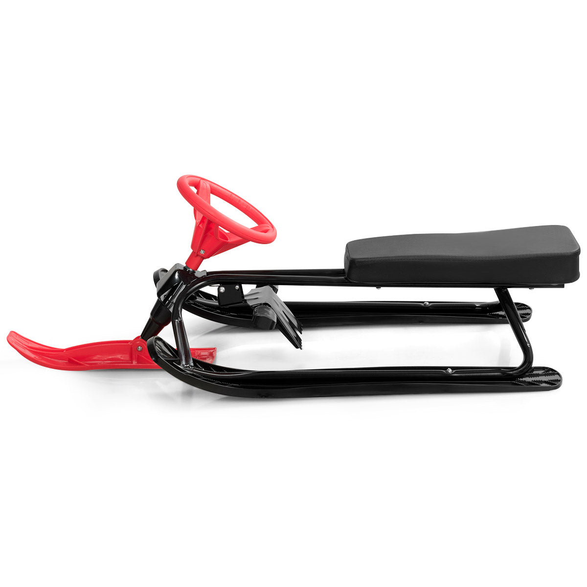 Snowracer-slede med ratt - Rød