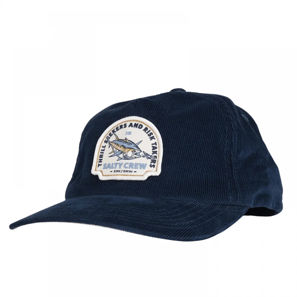 Salty Crew Chaser Cord 5 Panel Cap - Dark Slate