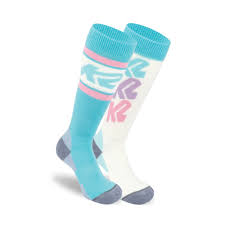 K2 Allround Junior (2-pack) Skistrømper - Aqua/Hvid