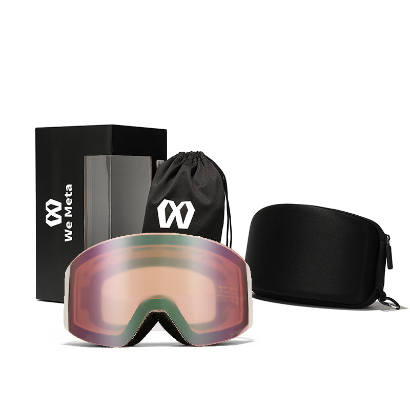 We Meta Skibriller - Hvid m/ orange linse